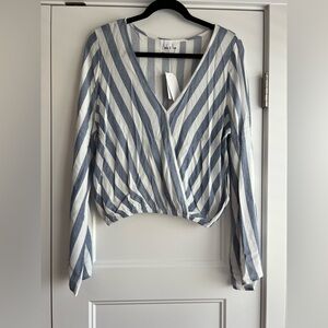 Sadie & Sage White and Blue Striped Long Sleeve